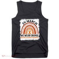 Multiple Sclerosis Awareness Ms Rainbow We Wear Orange Tank Top thumb 0