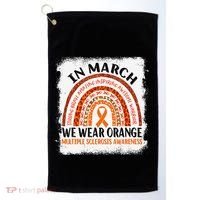 Multiple Sclerosis Awareness Ms Rainbow We Wear Orange Golf Towel thumb 0