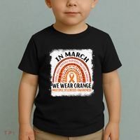 Multiple Sclerosis Awareness Ms Rainbow We Wear Orange Toddler T-Shirt thumb 2