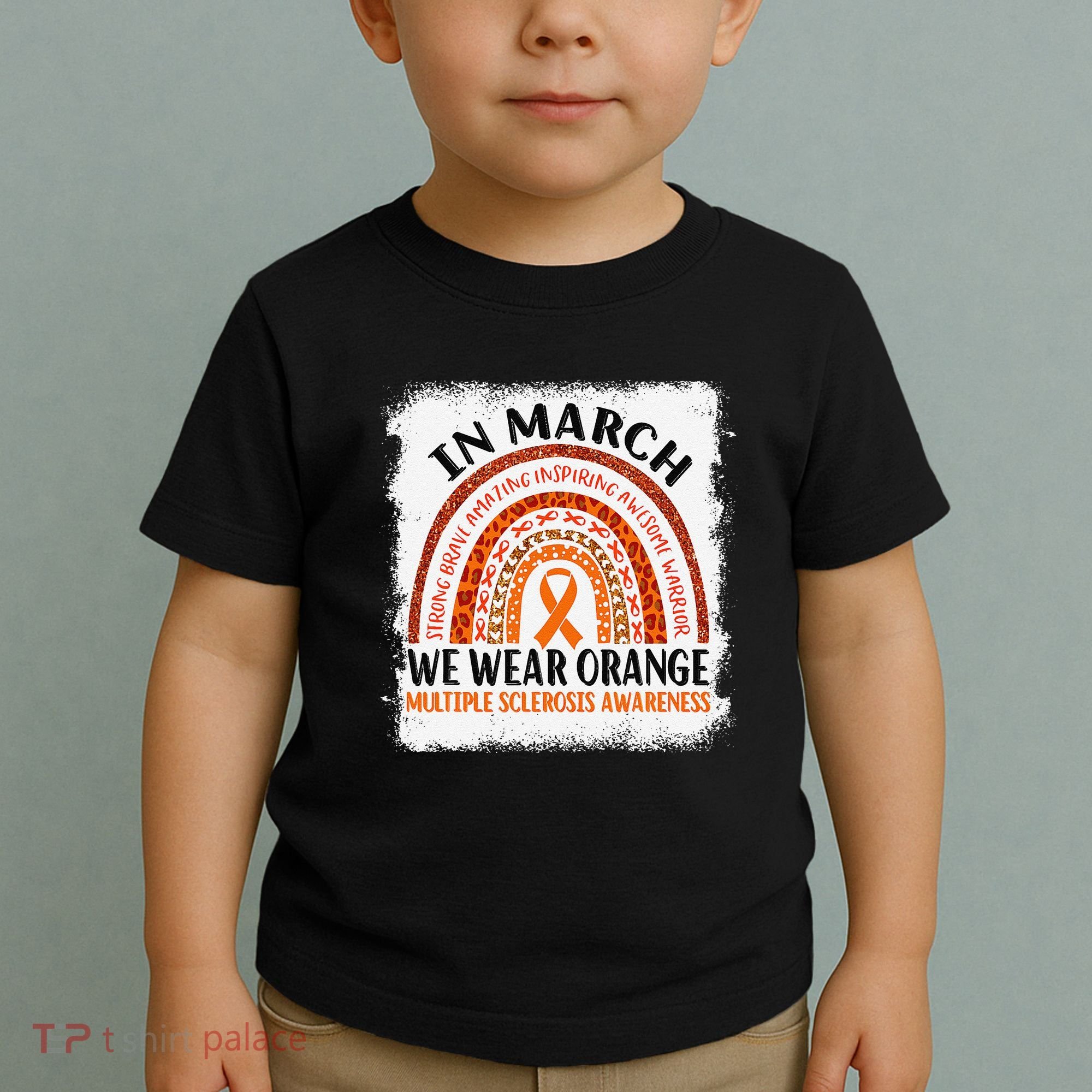 Multiple Sclerosis Awareness Ms Rainbow We Wear Orange Toddler T-Shirt