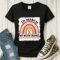 Multiple Sclerosis Awareness Ms Rainbow We Wear Orange Women's T-Shirt thumb 3