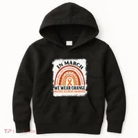 Multiple Sclerosis Awareness Ms Rainbow We Wear Orange Kids Hoodie thumb 0