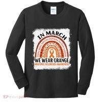 Multiple Sclerosis Awareness Ms Rainbow We Wear Orange Kids Long Sleeve Shirt thumb 0