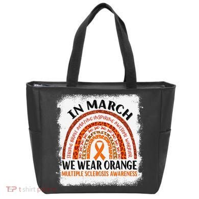 Multiple Sclerosis Awareness Ms Rainbow We Wear Orange Tote Bag