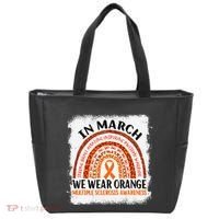 Multiple Sclerosis Awareness Ms Rainbow We Wear Orange Tote Bag thumb 0