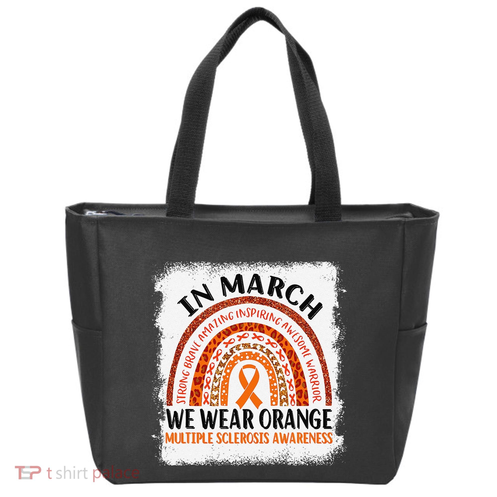 Multiple Sclerosis Awareness Ms Rainbow We Wear Orange Tote Bag