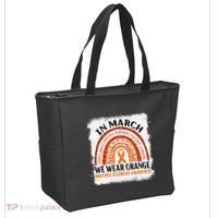 Multiple Sclerosis Awareness Ms Rainbow We Wear Orange Tote Bag thumb 2