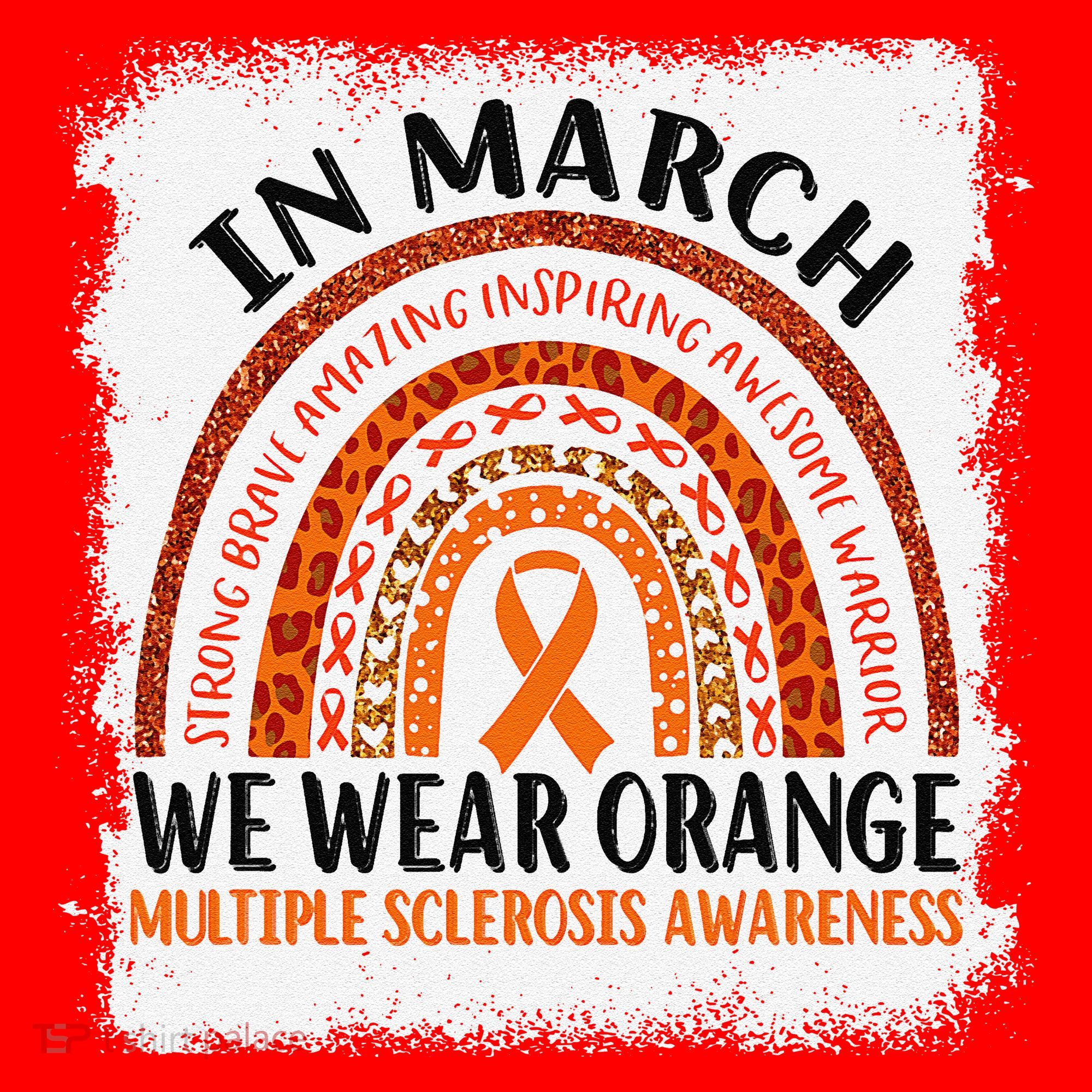 Multiple Sclerosis Awareness Ms Rainbow We Wear Orange Santa Hat