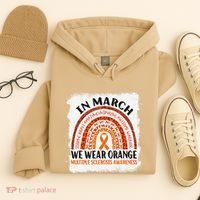 Multiple Sclerosis Awareness Ms Rainbow We Wear Orange Hoodie thumb 4