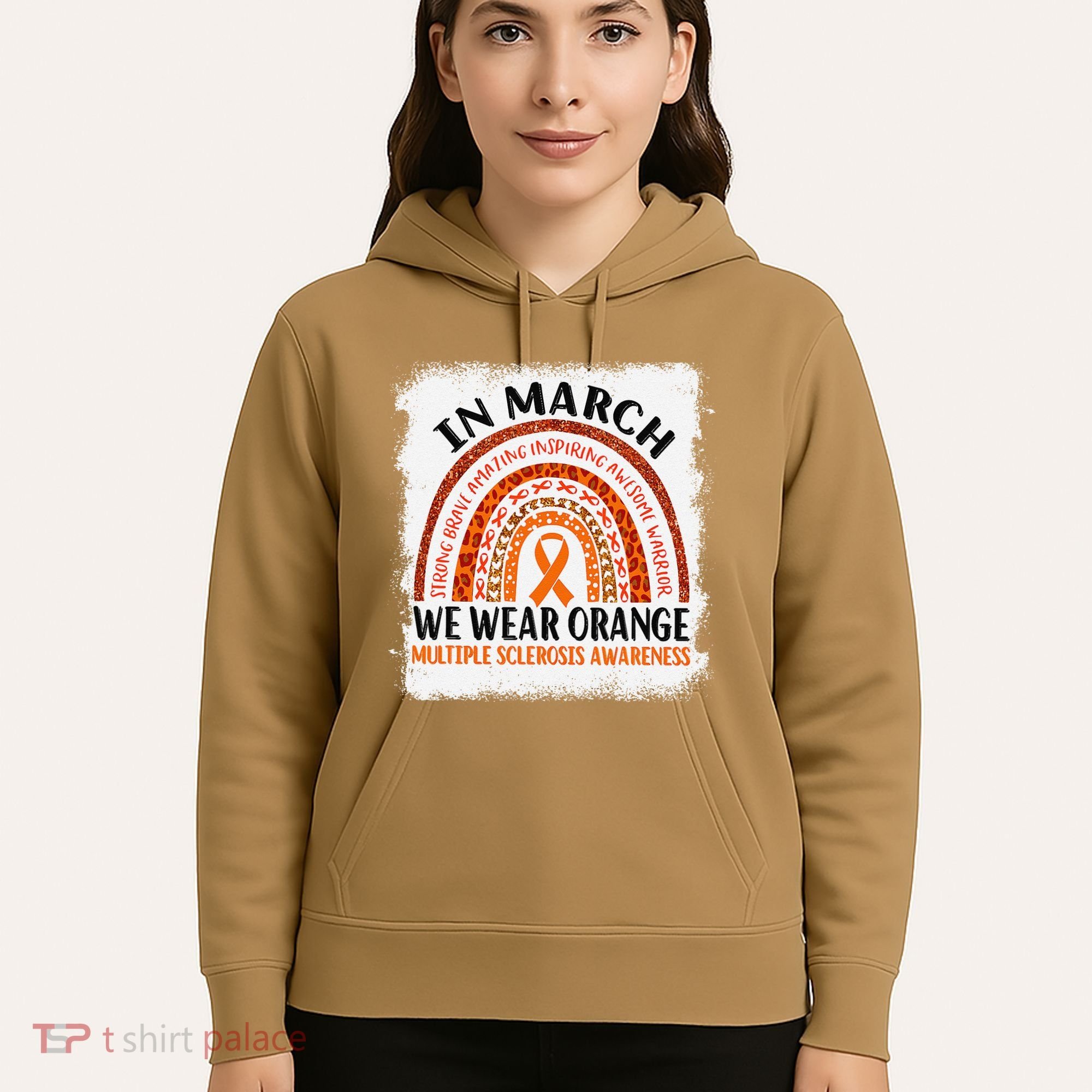Multiple Sclerosis Awareness Ms Rainbow We Wear Orange Hoodie