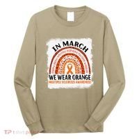 Multiple Sclerosis Awareness Ms Rainbow We Wear Orange Long Sleeve Shirt thumb 0