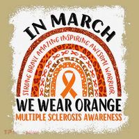 Multiple Sclerosis Awareness Ms Rainbow We Wear Orange Long Sleeve Shirt thumb 2