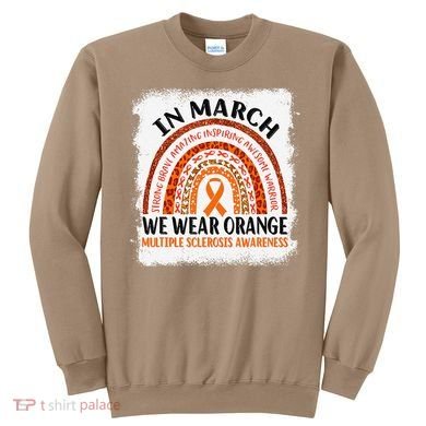 Multiple Sclerosis Awareness Ms Rainbow We Wear Orange Sweatshirt