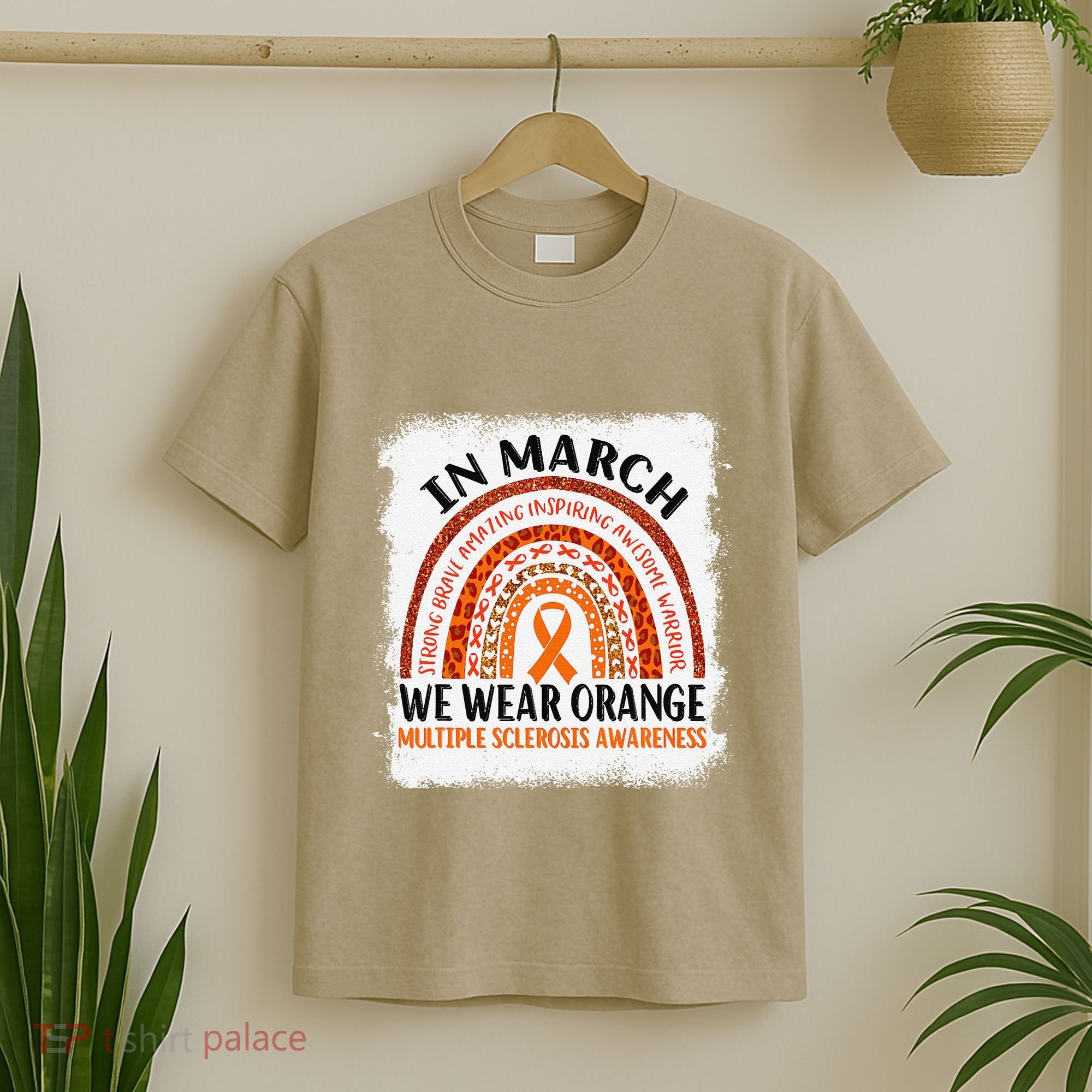 Multiple Sclerosis Awareness Ms Rainbow We Wear Orange T-Shirt