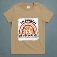 Multiple Sclerosis Awareness Ms Rainbow We Wear Orange T-Shirt thumb 5