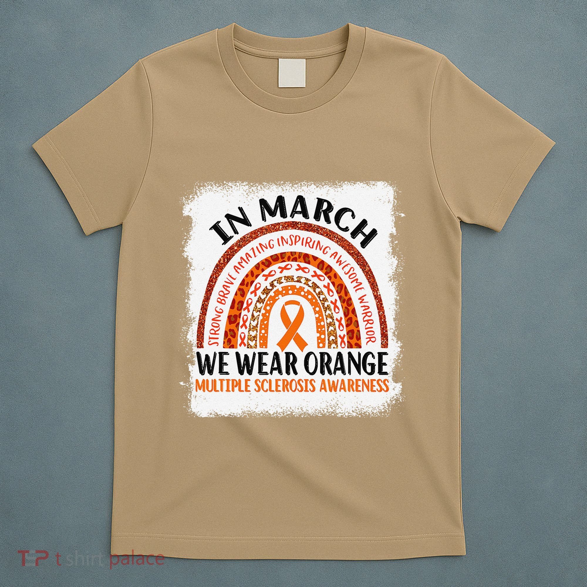 Multiple Sclerosis Awareness Ms Rainbow We Wear Orange T-Shirt