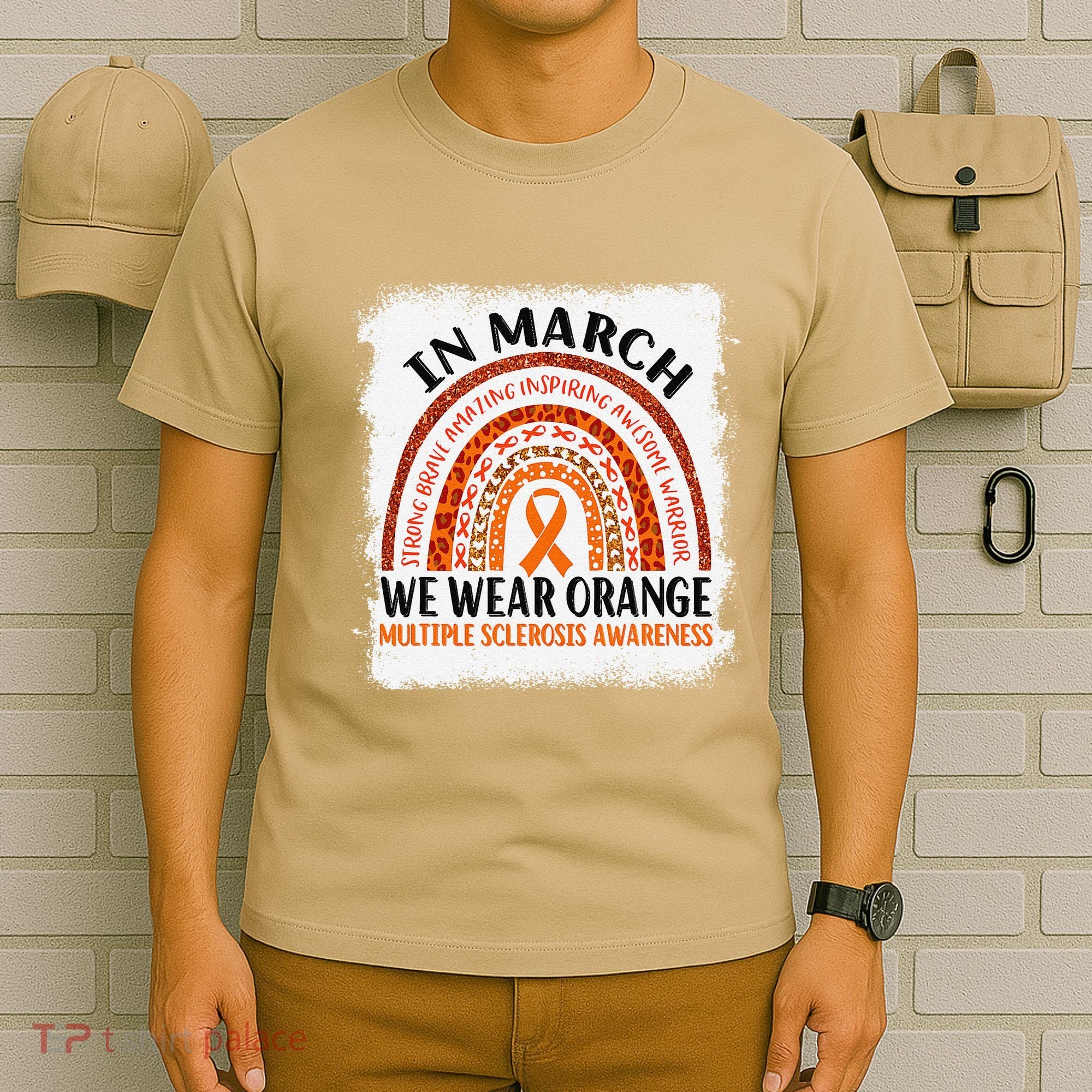 Multiple Sclerosis Awareness Ms Rainbow We Wear Orange T-Shirt