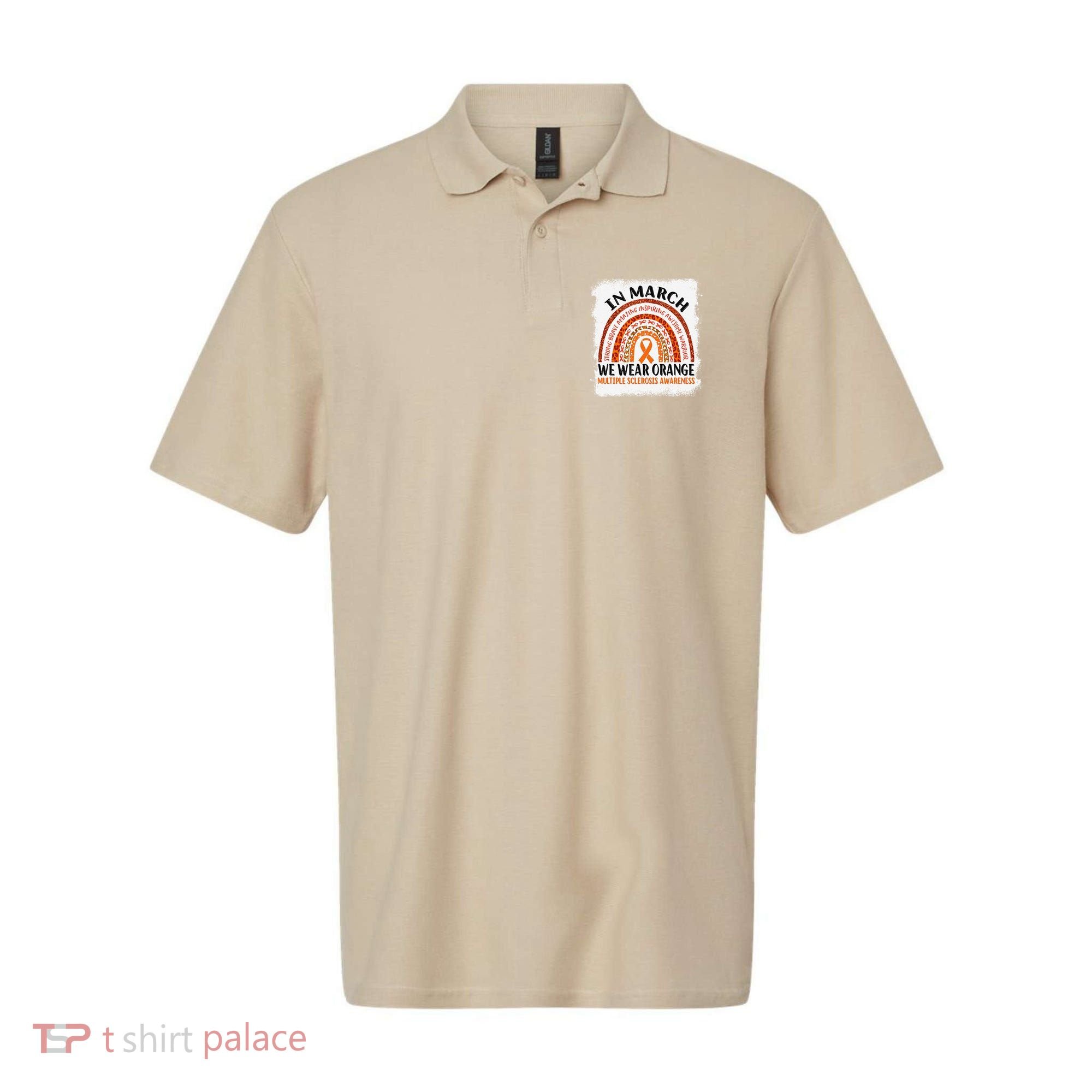 Multiple Sclerosis Awareness Ms Rainbow We Wear Orange Polo