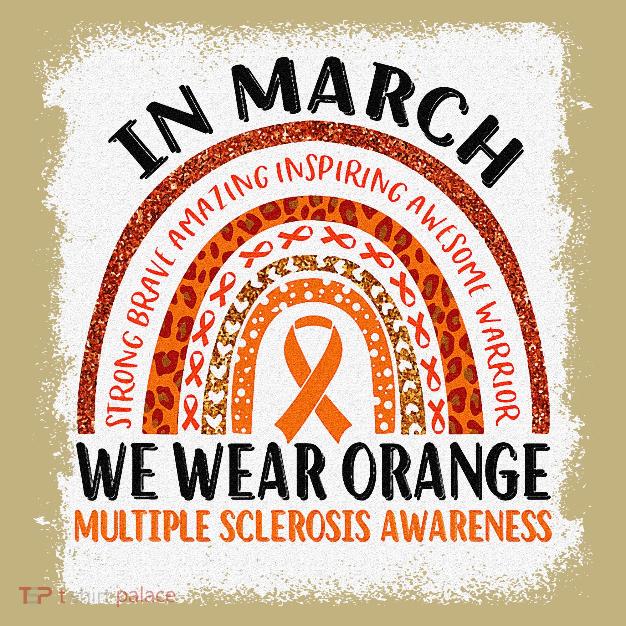 Multiple Sclerosis Awareness Ms Rainbow We Wear Orange Mousepad