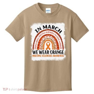 Multiple Sclerosis Awareness Ms Rainbow We Wear Orange Kids T-Shirt