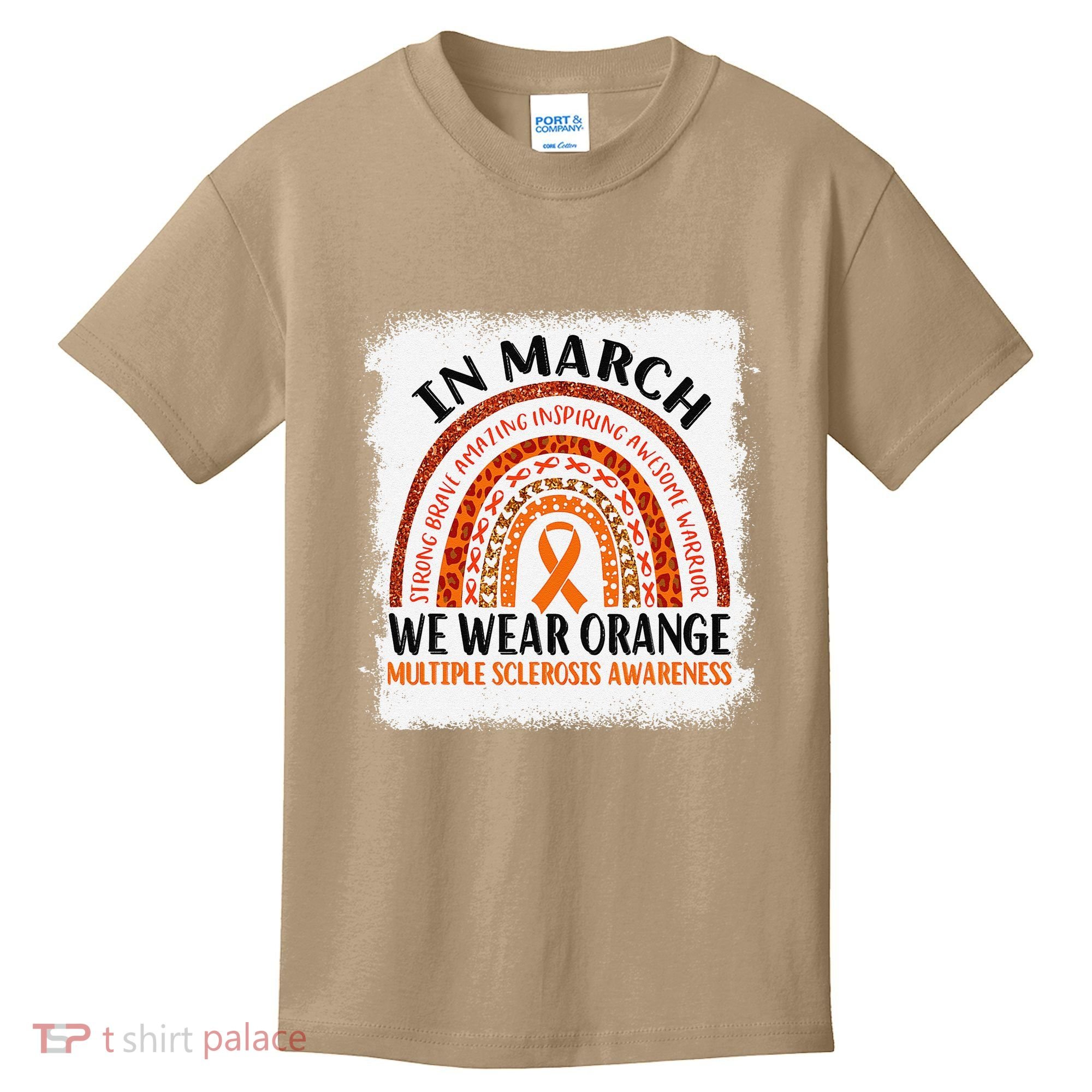 Multiple Sclerosis Awareness Ms Rainbow We Wear Orange Kids T-Shirt