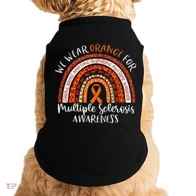 Multiple Sclerosis Awareness We Wear Orange Ms Rainbow Doggie Tank