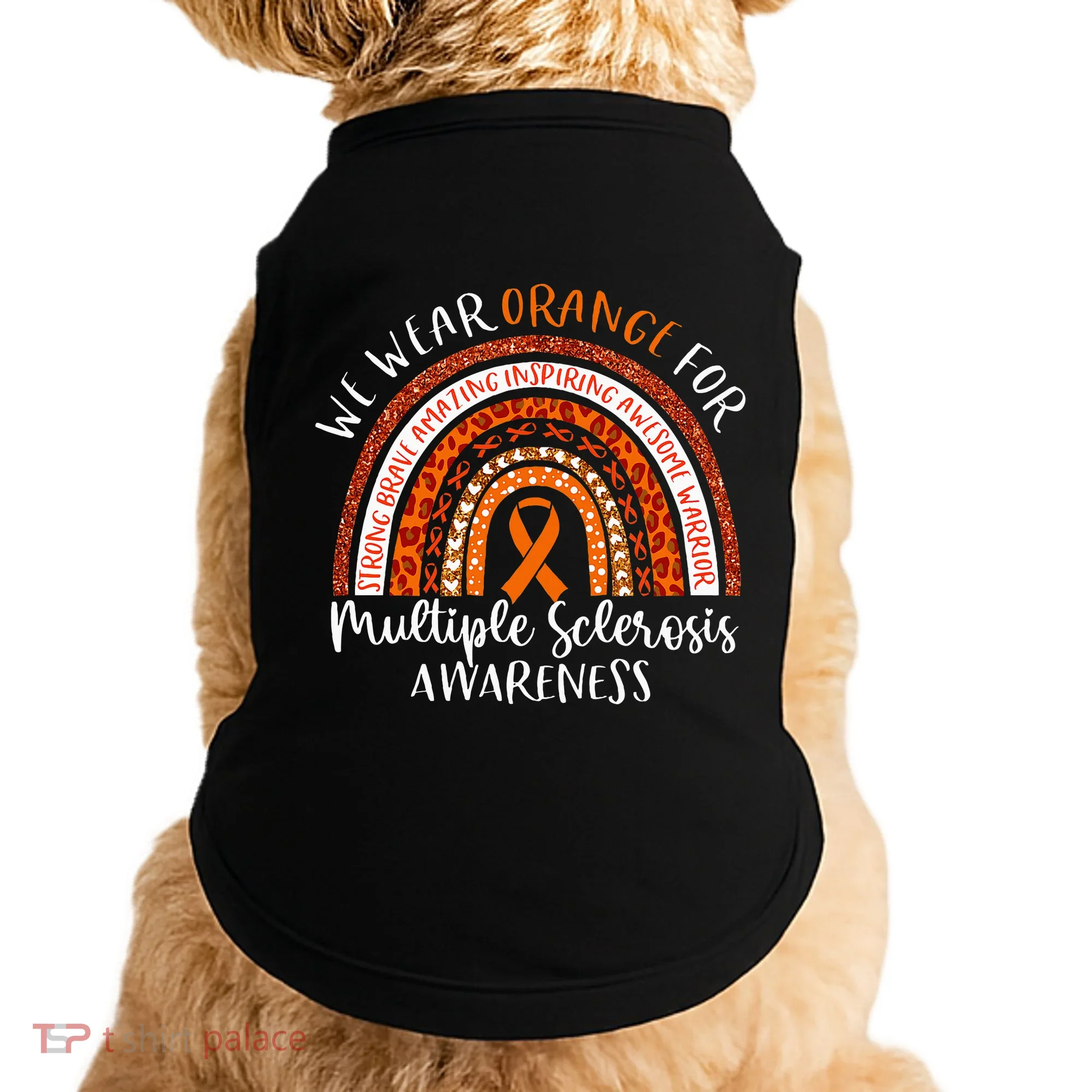 Multiple Sclerosis Awareness We Wear Orange Ms Rainbow Doggie Tank