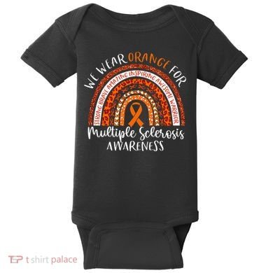 Multiple Sclerosis Awareness We Wear Orange Ms Rainbow Baby Bodysuit
