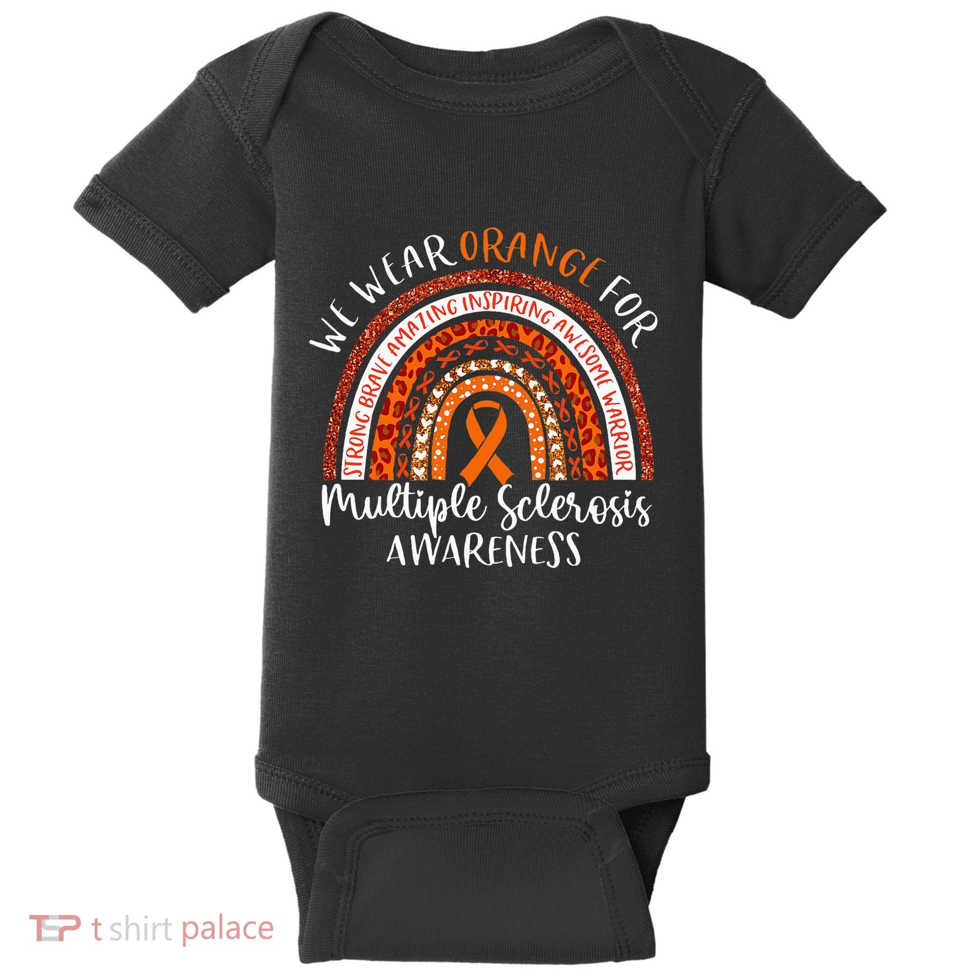 Multiple Sclerosis Awareness We Wear Orange Ms Rainbow Baby Bodysuit