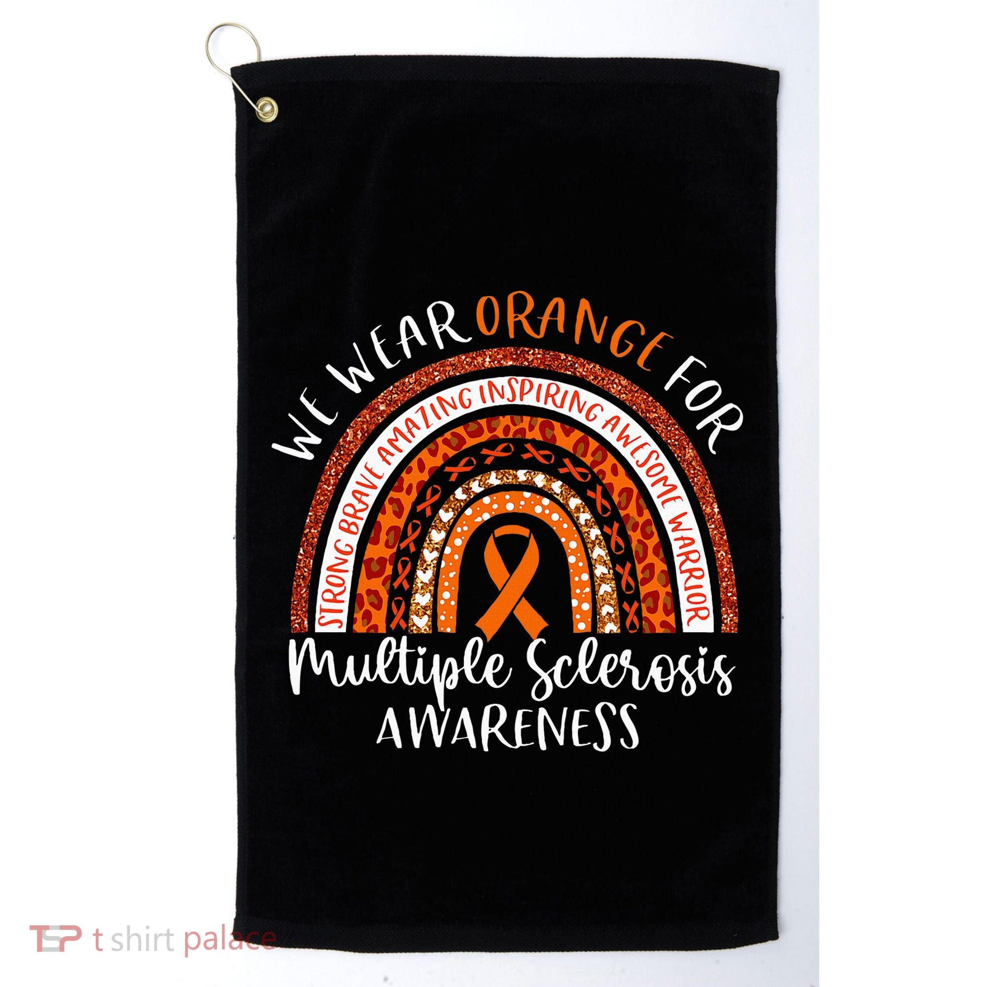 Multiple Sclerosis Awareness We Wear Orange Ms Rainbow Golf Towel