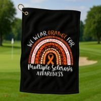 Multiple Sclerosis Awareness We Wear Orange Ms Rainbow Golf Towel thumb 1