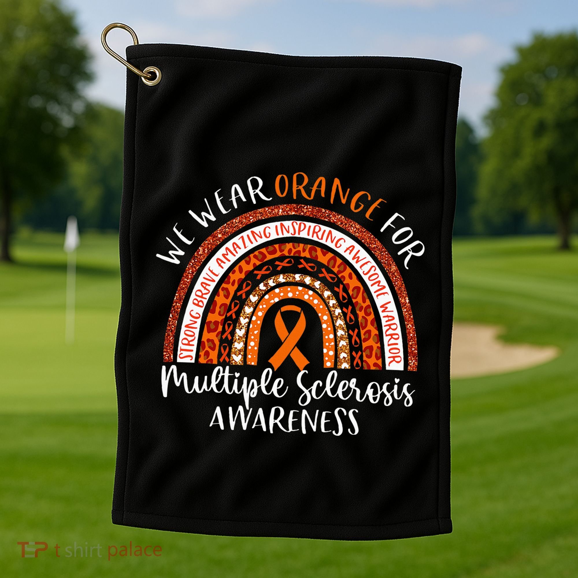 Multiple Sclerosis Awareness We Wear Orange Ms Rainbow Golf Towel