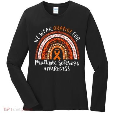 Multiple Sclerosis Awareness We Wear Orange Ms Rainbow Women's Long Sleeve Shirt