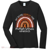 Multiple Sclerosis Awareness We Wear Orange Ms Rainbow Women's Long Sleeve Shirt thumb 0