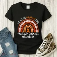 Multiple Sclerosis Awareness We Wear Orange Ms Rainbow Women's T-Shirt thumb 3