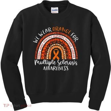 Multiple Sclerosis Awareness We Wear Orange Ms Rainbow Kids Sweatshirt