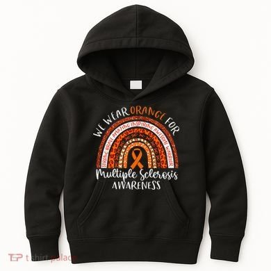 Multiple Sclerosis Awareness We Wear Orange Ms Rainbow Kids Hoodie