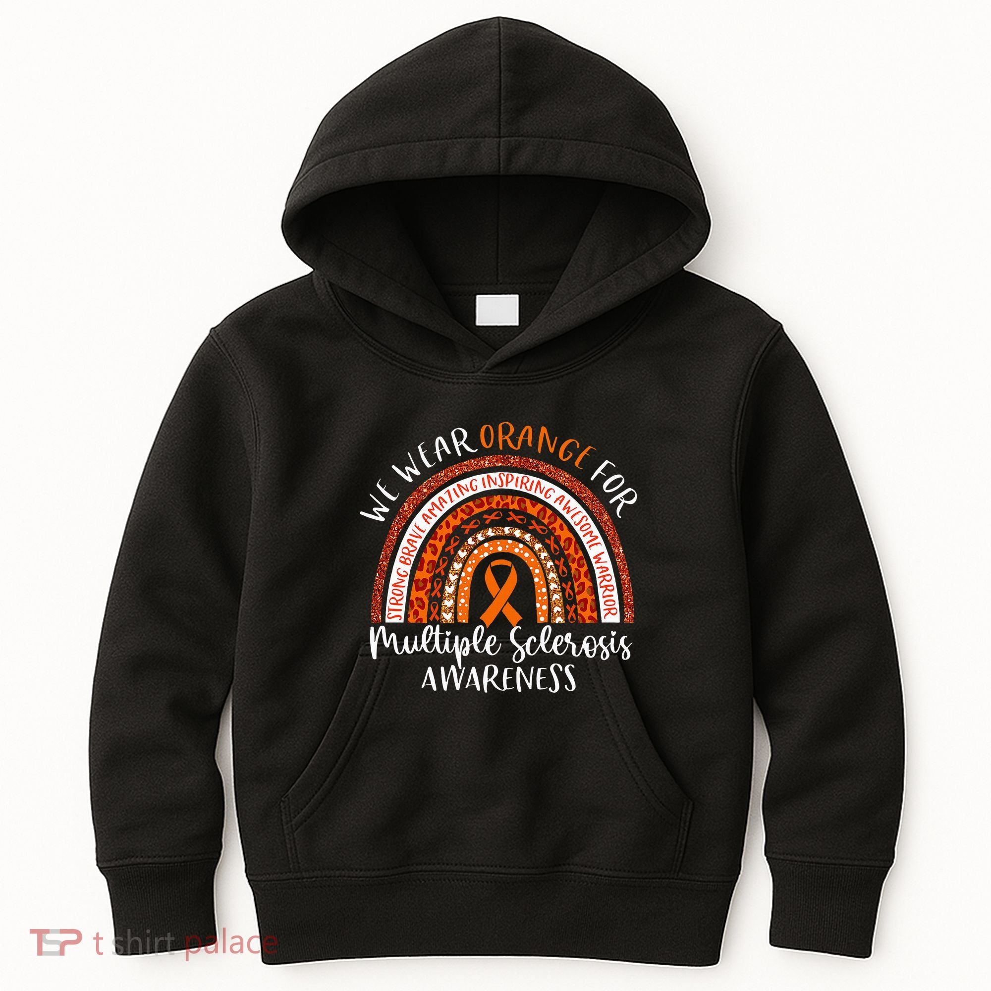 Multiple Sclerosis Awareness We Wear Orange Ms Rainbow Kids Hoodie