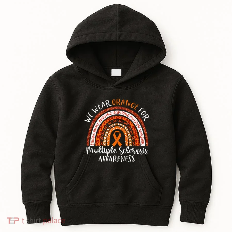 Multiple Sclerosis Awareness We Wear Orange Ms Rainbow Kids Hoodie