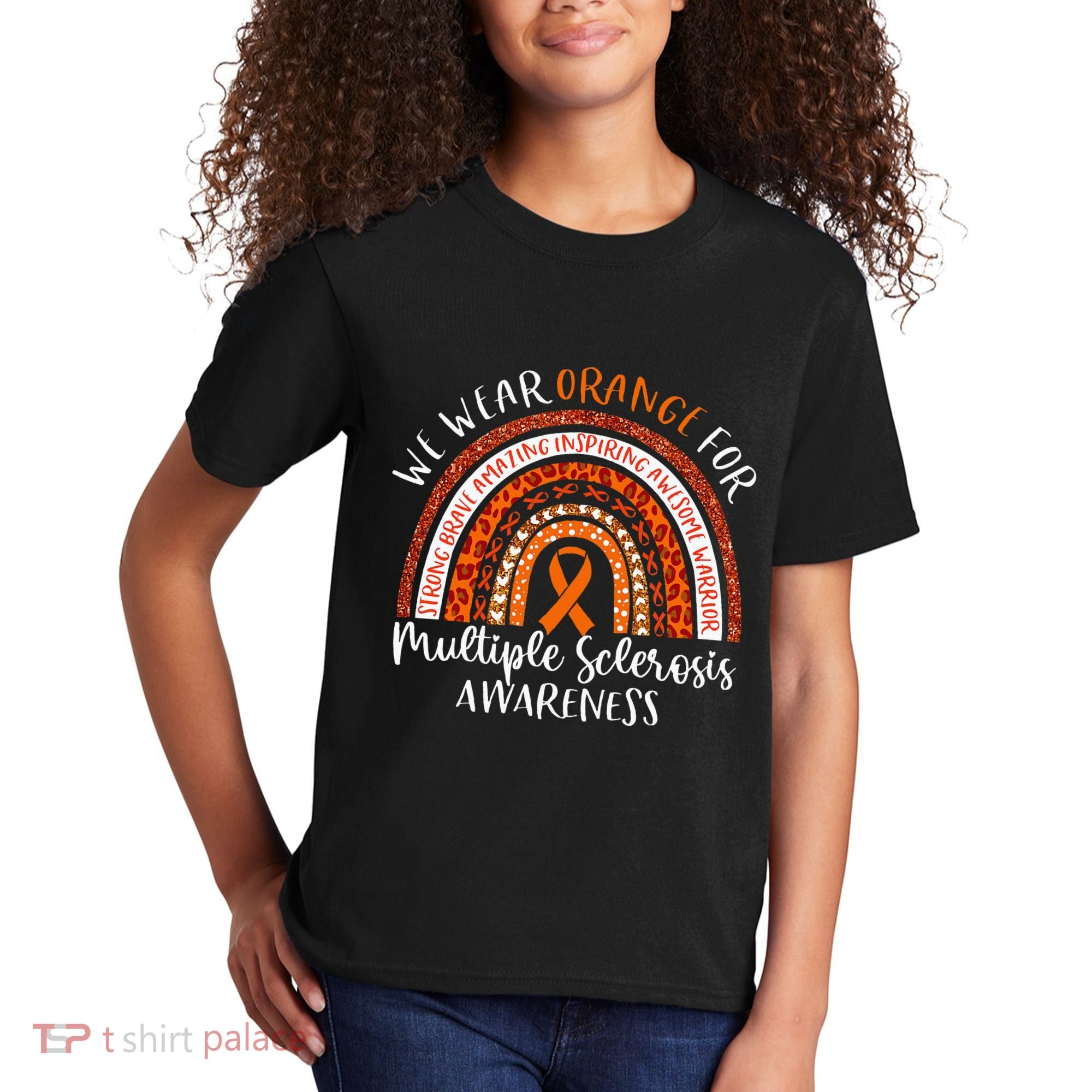 Multiple Sclerosis Awareness We Wear Orange Ms Rainbow Kids T-Shirt