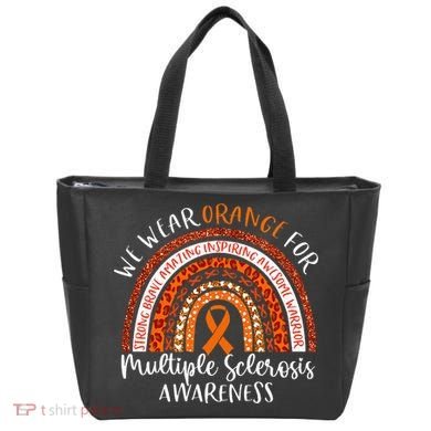 Multiple Sclerosis Awareness We Wear Orange Ms Rainbow Tote Bag