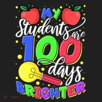 My Students Are 100 Days Brighter First Grade Teacher Gift Women's Sweatshirt thumb 2