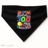 My Students Are 100 Days Brighter First Grade Teacher Gift USA-Made Doggie Bandana thumb 0