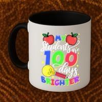 My Students Are 100 Days Brighter First Grade Teacher Gift Coffee Mug thumb 2