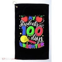 My Students Are 100 Days Brighter First Grade Teacher Gift Golf Towel thumb 0