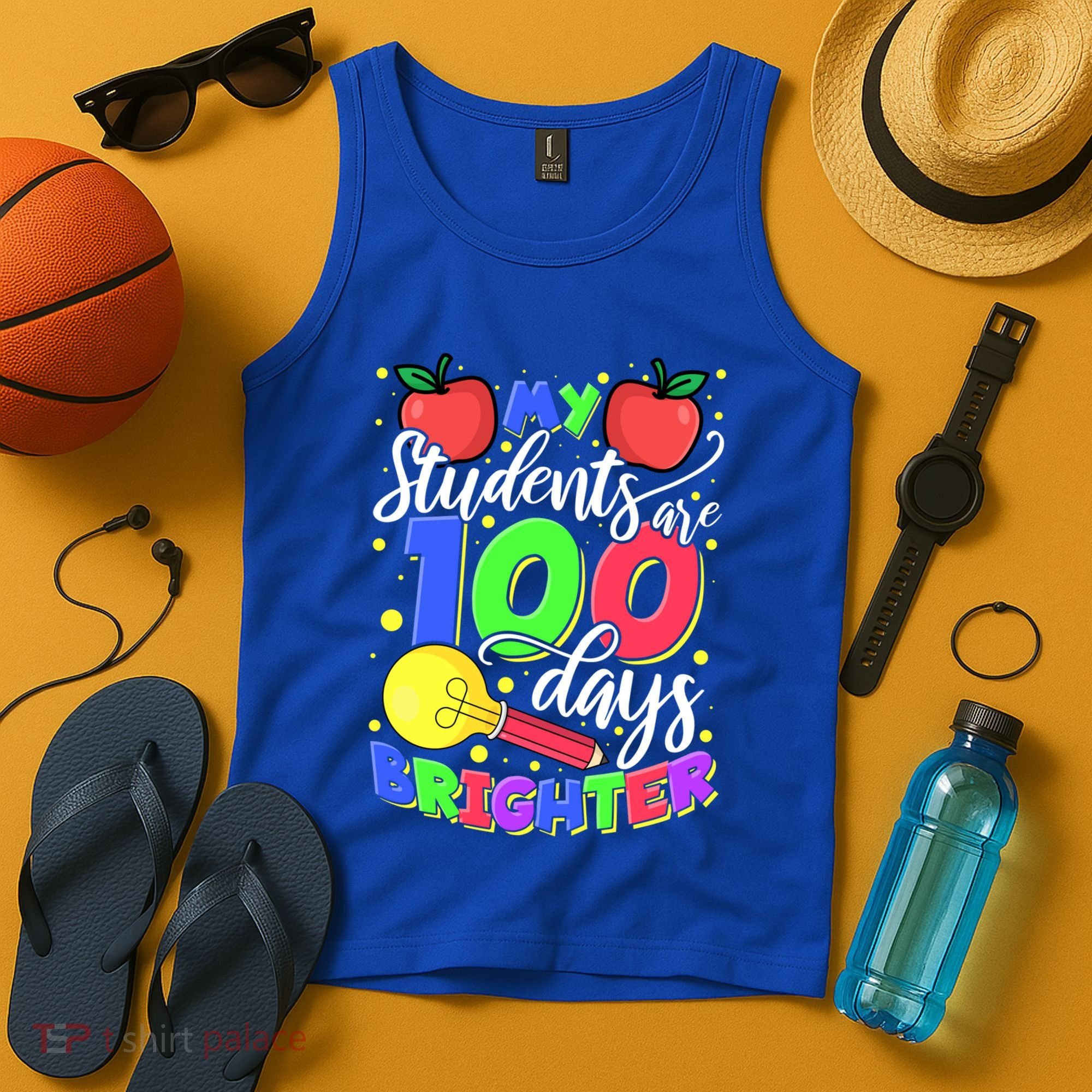 My Students Are 100 Days Brighter First Grade Teacher Gift Tank Top