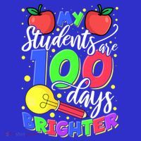 My Students Are 100 Days Brighter First Grade Teacher Gift Women's Long Sleeve Shirt thumb 2