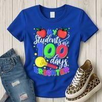 My Students Are 100 Days Brighter First Grade Teacher Gift Women's T-Shirt thumb 3