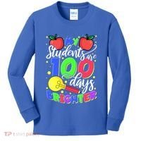 My Students Are 100 Days Brighter First Grade Teacher Gift Kids Long Sleeve Shirt thumb 0