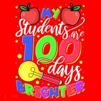 My Students Are 100 Days Brighter First Grade Teacher Gift Santa Hat thumb 1